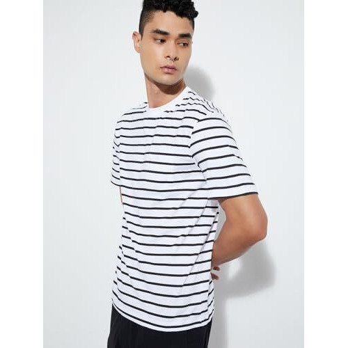 Max Men's Cotton Blend Regular Fit T-Shirt (Cabkhsm2408St_Black_L