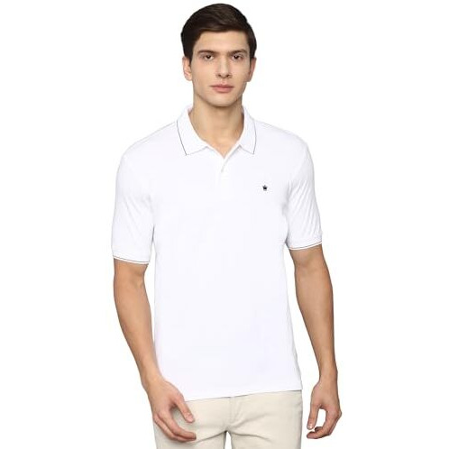 Louis Philippe Men's Solid Regular Fit T-Shirt (Lpkpmrgfj31310_White