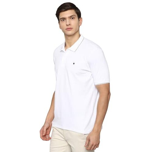 Louis Philippe Men's Solid Regular Fit T-Shirt (Lpkpmrgfj31310_White