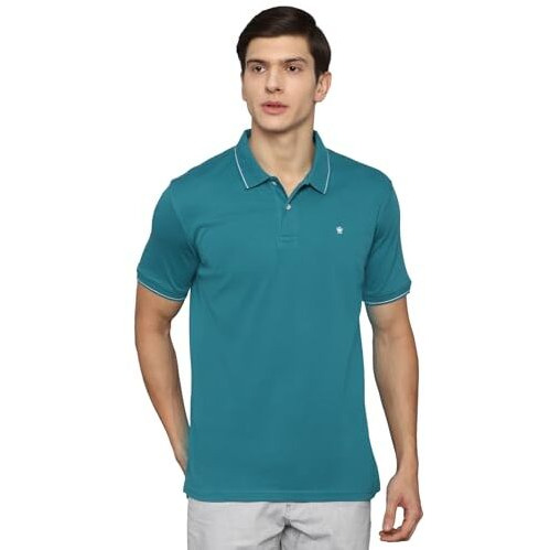 Louis Philippe Men's Solid Regular Fit T-Shirt (Lpkpmrgf529642_Blue