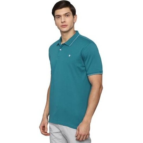 Louis Philippe Men's Solid Regular Fit T-Shirt (Lpkpmrgf529642_Blue