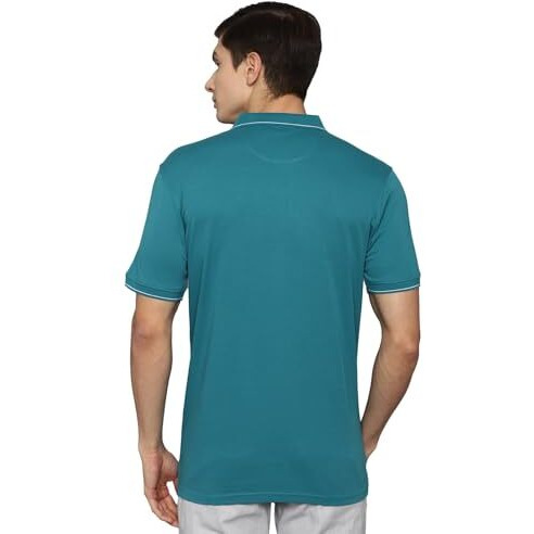 Louis Philippe Men's Solid Regular Fit T-Shirt (Lpkpmrgf529642_Blue