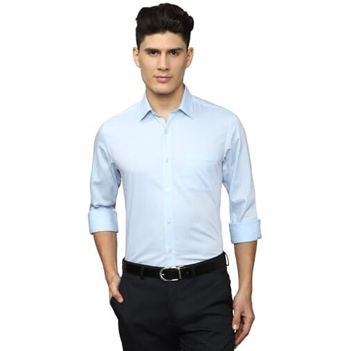 Louis Philippe Men's Cotton Slim Fit Shirt (Lpsfmslpn30930_Blue, 39