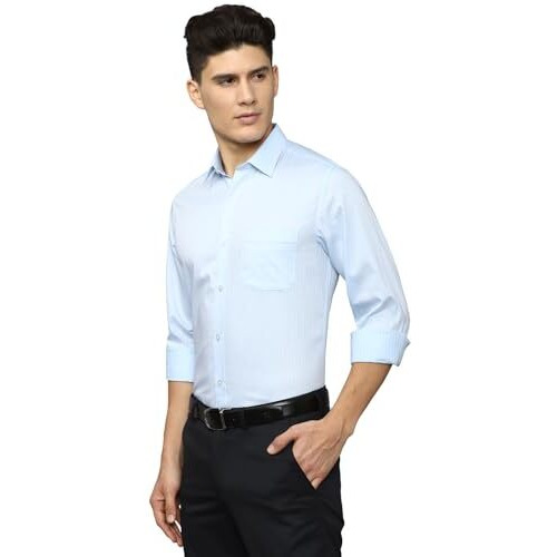 Louis Philippe Men's Cotton Slim Fit Shirt (Lpsfmslpn30930_Blue, 39