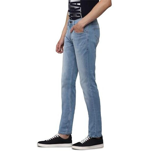 Louis Philippe Men's Slim Low Rise Jeans (Lrdncslpj15045_Navy, 34