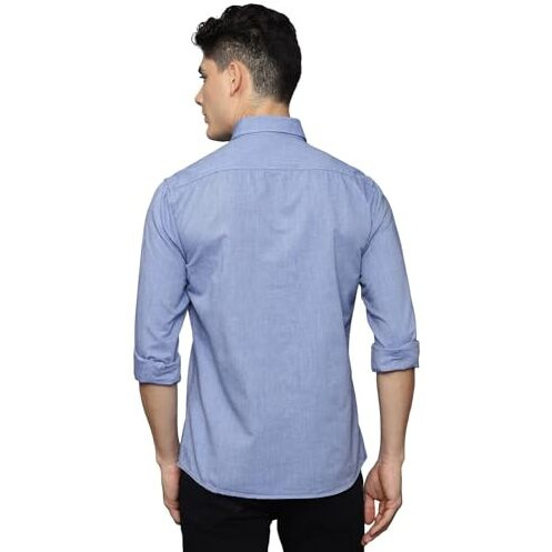 Louis Philippe Men's Cotton Slim Fit Shirt (Lysfcslbe87588_Blue,40