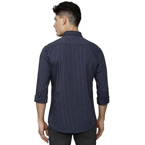 Louis Philippe Men's Slim Fit Shirt (Lysfcslbh78760_Navy