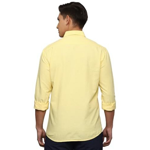 Louis Philippe Cotton Blend Men's Slim Fit Shirt (Lysfcslb688331_Yellow, 39
