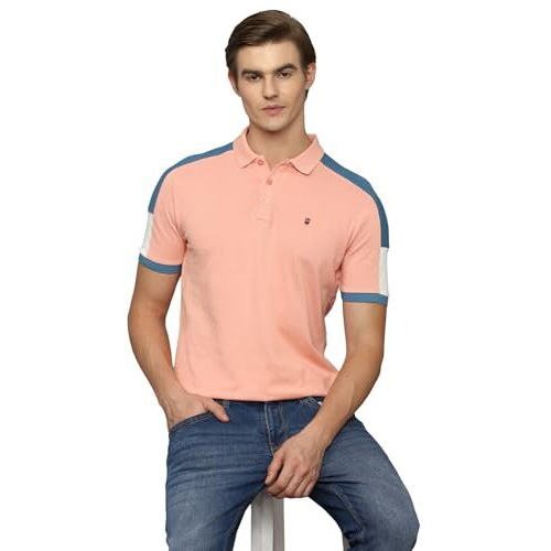 Louis Philippe Men's Cotton Solid Slim Fit T Shirt (Lrkpnslf240115_Pink)
