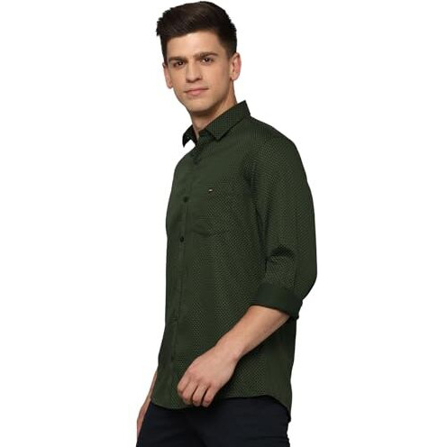 Louis Philippe Men's Slim Fit Shirt (Lysfcslbm62898_Green