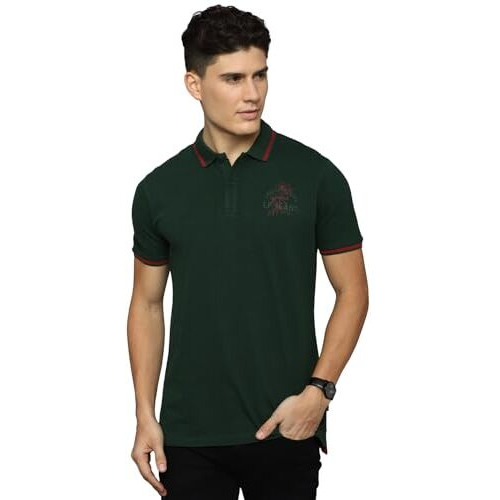Louis Philippe Men's Slim Fit T-Shirt (Lrkpnslfn99738_Green