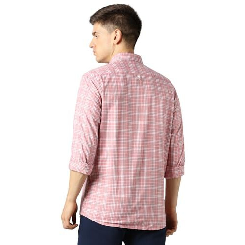 Louis Philippe Cotton Men's Slim Fit Shirt (Lysfcslbs20976_Pink, 42