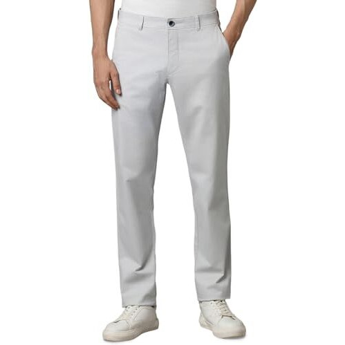 Louis Philippe Men's Slim Casual Pants (Lytfcslpd85567_Grey, Mid Rise, 36