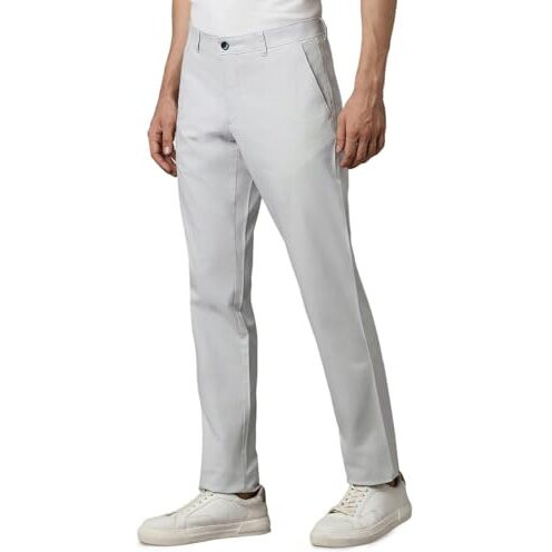 Louis Philippe Men's Slim Casual Pants (Lytfcslpd85567_Grey, Mid Rise, 36