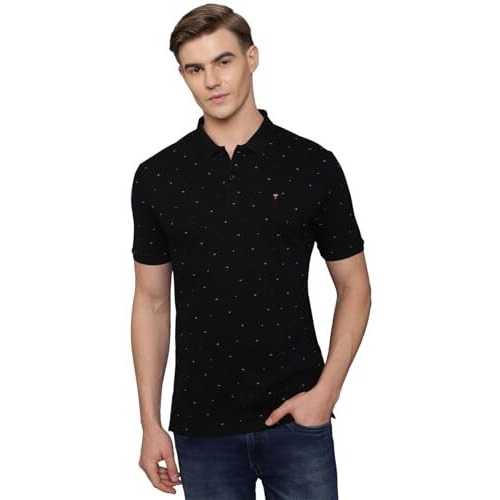 Louis Philippe Men's Solid Slim Fit T-Shirt (Lrkpnslfp36922_Black