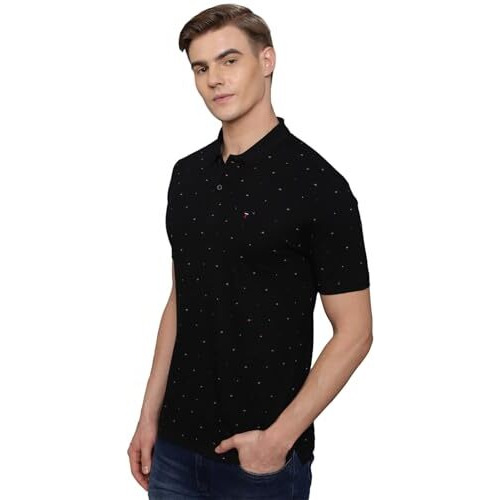 Louis Philippe Men's Solid Slim Fit T-Shirt (Lrkpnslfp36922_Black
