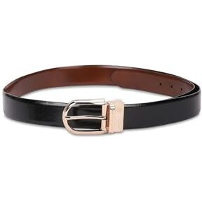 Louis Philippe Men Black Solid 100% Leather Formal Belt