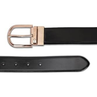 Louis Philippe Men Black Solid 100% Leather Formal Belt
