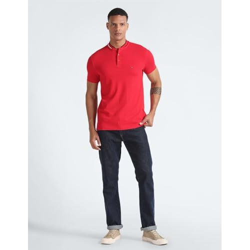 Tommy Helfiger Red Color Mens T-Shirt (L)