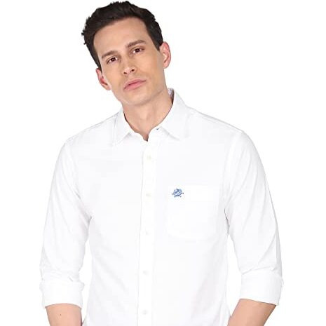 U.S. Polo Assn. Men's Solid Spread Collar Premium Cotton Oxford Tailored Fit Shirt (Usshtr0028_White_Xl)