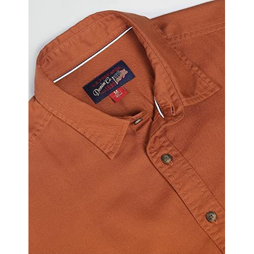U.S. Polo Assn. Men's Cotton Regular Fit Shirt (Udsht-G108_Rust, Small