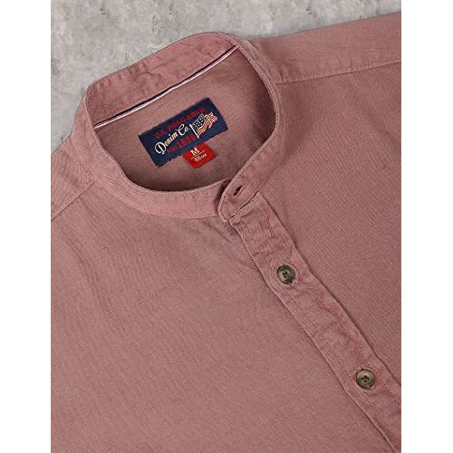 U.S. Polo Assn. Men's Linen Regular Fit Shirt (Udsht-G111_Me. Red,Medium