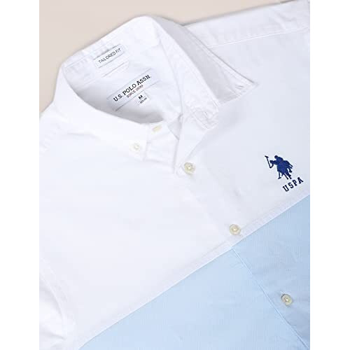 U.S. Polo Assn. Mens Cotton Cut And Sew Fs Regular Shirts (Usshtfx0037_Multi2_M) Blue