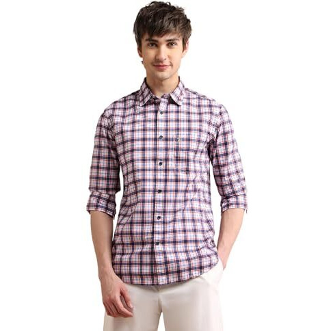 U.S. Polo Assn. Mens Cotton Checks Fs Regular Fit Shirts (Usshtfx0057_White_Medium)