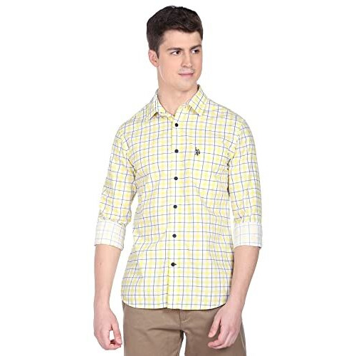 U.S. Polo Assn. Men's Regular Fit Shirt (Ussht-G88_Yellow