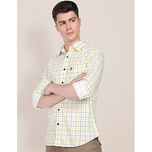 U.S. Polo Assn. Men's Regular Fit Shirt (Ussht-G88_Yellow
