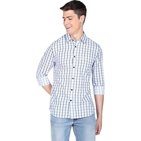 U.S. Polo Assn. Men's Cotton Regular Fit Shirt (Ussht-G91_White,Medium