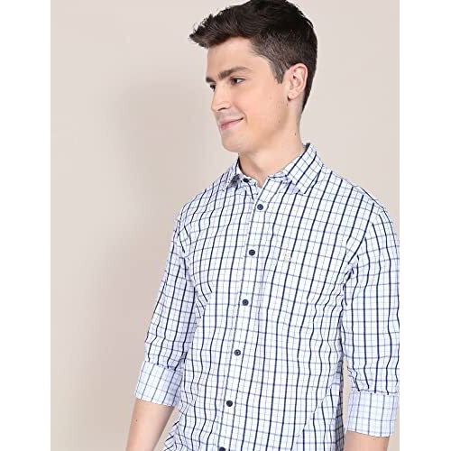 U.S. Polo Assn. Men's Cotton Regular Fit Shirt (Ussht-G91_White,Medium