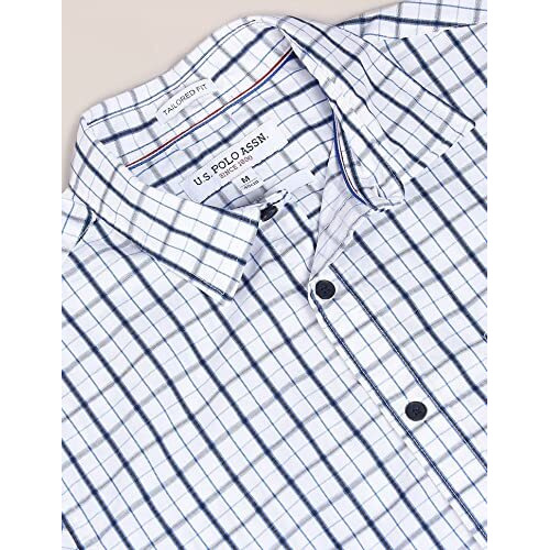 U.S. Polo Assn. Men's Cotton Regular Fit Shirt (Ussht-G91_White,Medium