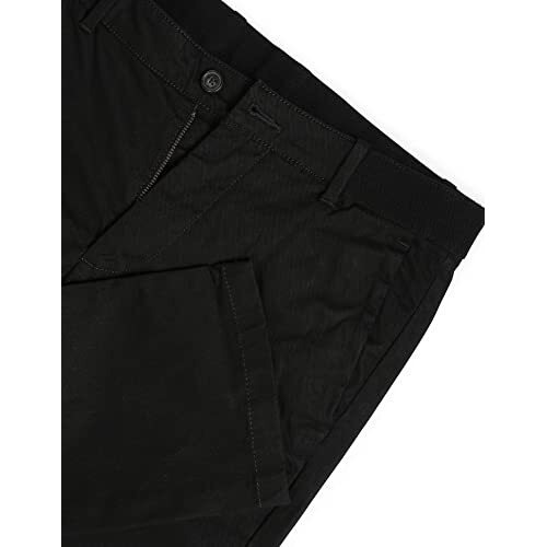 Arrow Men's Solid Slim Fit Acrylic Casual Trouser Black