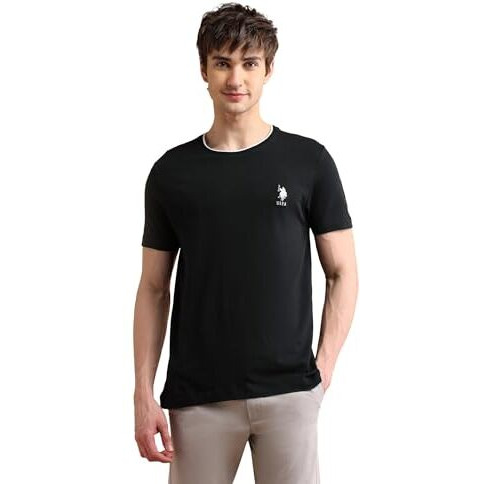 U.S. Polo Assn. Men's Regular Fit T-Shirt (Ustshf0082_Black