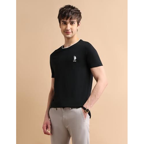 U.S. Polo Assn. Men's Regular Fit T-Shirt (Ustshf0082_Black
