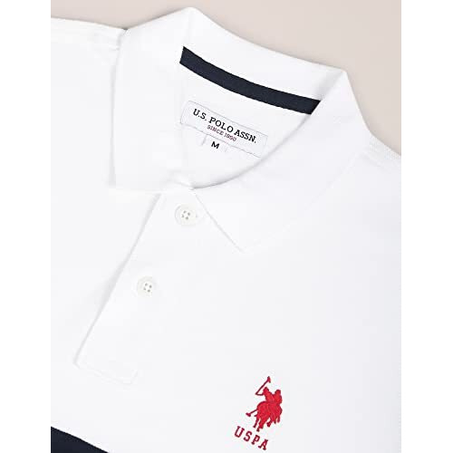 U.S. Polo Assn. Men's Cotton Regular Fit T-Shirt (Ustshf0107_White, Large