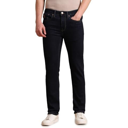 U.S. Polo Assn. Men's Skinny Mid Rise Jeans (Udjeno1023_Blue, 32