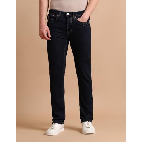 U.S. Polo Assn. Men's Skinny Mid Rise Jeans (Udjeno1023_Blue, 32