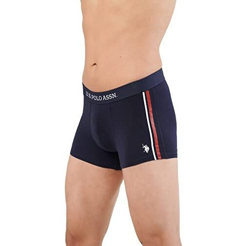 U.S. Polo Assn. Signature Stripe Antibacterial Et001 Trunks - Pack Of 1 (Navy M), Men, Cotton