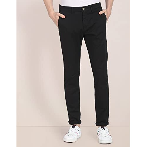 U.S. Polo Assn. Men's Austin Trim Fit Stretch Casual Trouser (Ustro0638_Black_30)