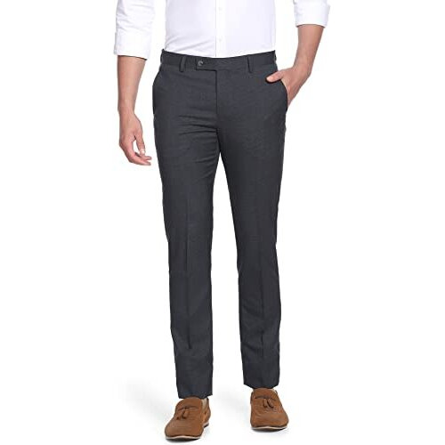 Arrow Men's Structured Tailored Fit Polyester Formal Trouser