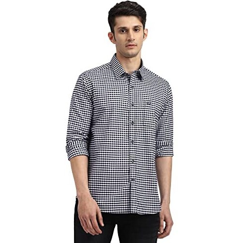 Arrow Men's Checkered Full Sleeve Slim Fit Point Collar Cotton Casual Shirt