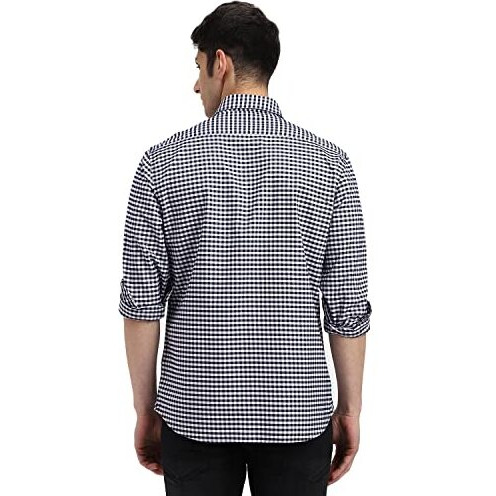 Arrow Men's Checkered Full Sleeve Slim Fit Point Collar Cotton Casual Shirt