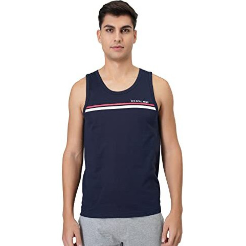 U.S. Polo Assn. Men Signature Stripe Cotton Ev005 Fashion Regular Fit Vest-Pack Of 1 (Navy Large)