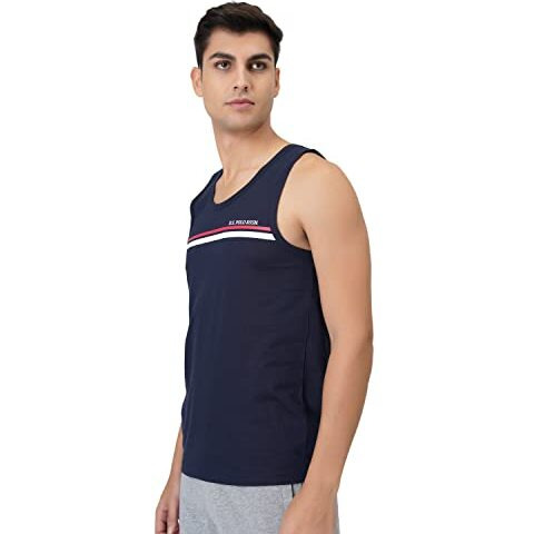 U.S. Polo Assn. Men Signature Stripe Cotton Ev005 Fashion Regular Fit Vest-Pack Of 1 (Navy Large)
