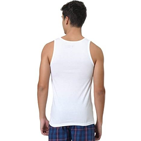U.S. Polo Assn. Men Antibacterial Cotton Bamboo Pv001 Regular Fit Vest - Pack Of 1 (White L)
