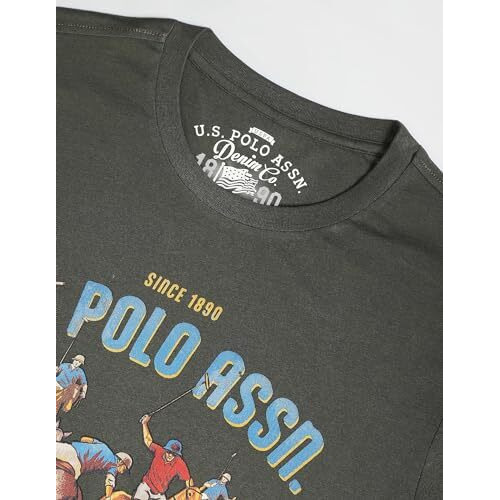 U.S. Polo Assn. Men's Phulkari Slim Fit T-Shirt (Udoen1Ts1_Olive