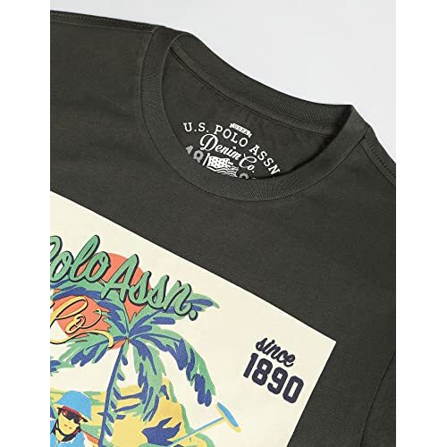 U.S. Polo Assn. Men's Phulkari Slim Fit T-Shirt (Udoen1Ts3_Olive