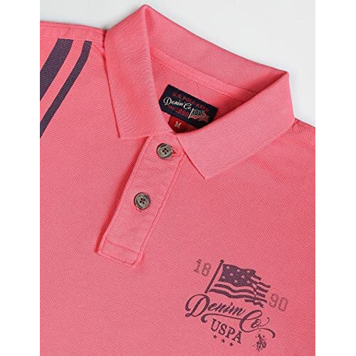 U.S. Polo Assn. Men's Striped Slim Fit T-Shirt (Udoen1Polo97_Pink